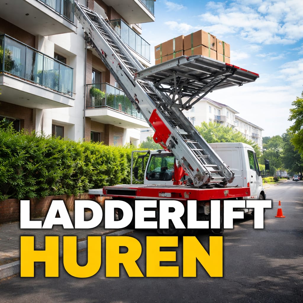 ladderlift huren of verhuislift huren met operator door opruimcentrale opruimdienst